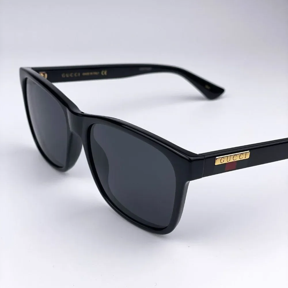 NEW GUCCI GG0746S 001 Black Grey Square Unisex Sunglasses